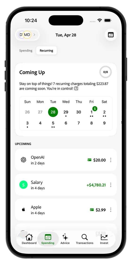 Cove finding and tracking recurring subscriptions